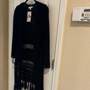 Eesome Black Fringe Cardigan